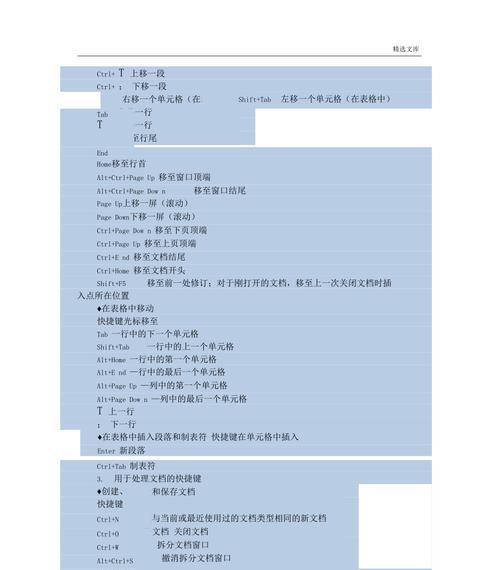 常用办公软件快捷键大全（掌握这些快捷键）