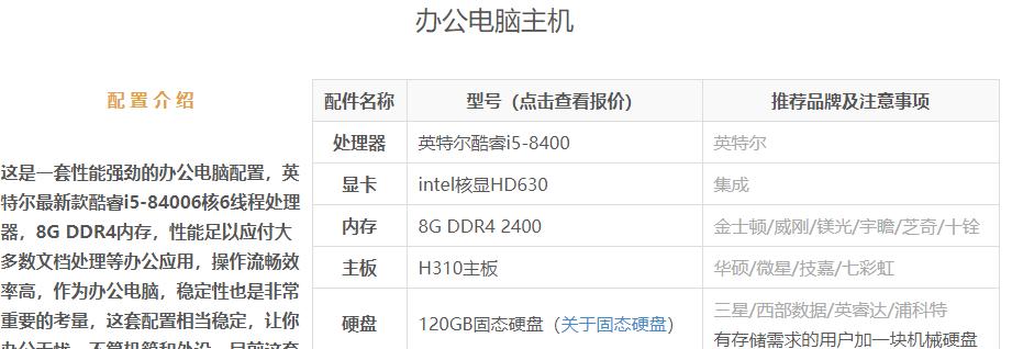 2000元电脑配置推荐（轻松组装你的高性价比电脑）