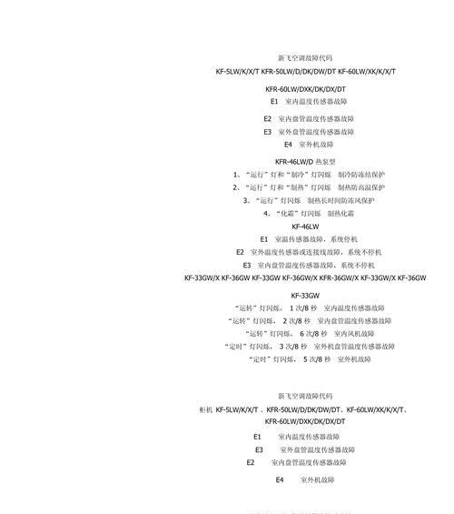 新飞空调E2故障代码解析及维修步骤（详细解析E2故障代码的维修方法）