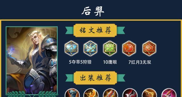 后羿出装顺序最强是怎样的？如何根据局势调整出装？